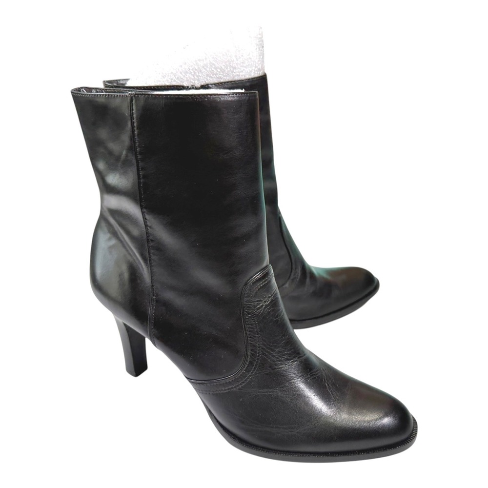 Audrey Brooke 11 M Black Ankle Boots Pointed Toe Stiletto Heel Dark Academia